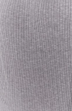 Beginning Boutique Lazy Sundays Long Sleeve Knit Grey Tops