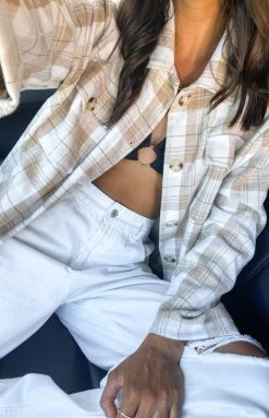 Beginning Boutique Outerwear Leia Beige Check Jacket