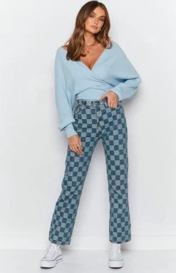 BB Exclusive Leigh Knit Sweater Baby Blue Outerwear