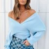 BB Exclusive Leigh Knit Sweater Baby Blue Outerwear
