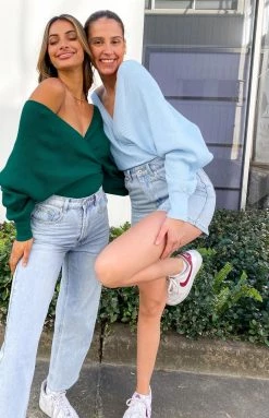 BB Exclusive Leigh Knit Sweater Baby Blue Outerwear