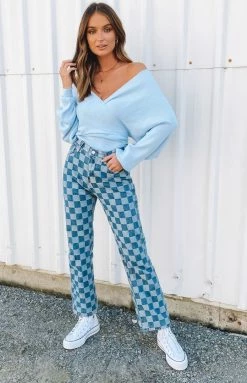 BB Exclusive Leigh Knit Sweater Baby Blue Outerwear