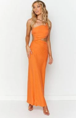 Beginning Boutique Lene Orange Maxi Dress