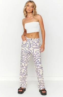 Beginning Boutique Bottoms Lester Cream Printed Pants