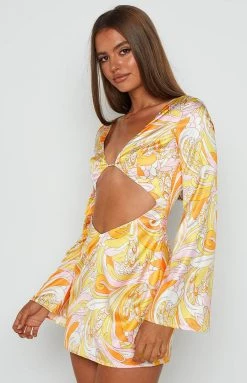 Emma Rose X Beginning Boutique Libra Yellow Print Dress