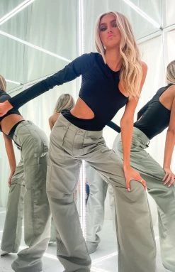 BB Exclusive Lillian Black Cut Out Bodysuit