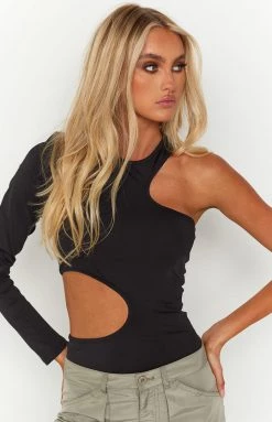 BB Exclusive Lillian Black Cut Out Bodysuit