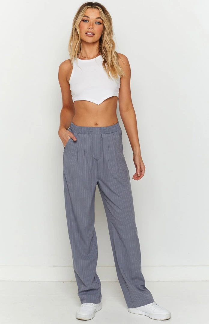 Lioness Agyness Slate Pinstripe Pant New 3 Lioness Agyness Slate Pinstripe Pant New