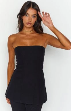 Lioness Anderson Black Strapless Top