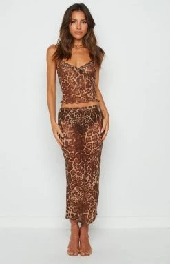 Bottoms Lioness Anything For Love Midi Skirt Leopard 11 Bottoms Lioness Anything For Love Midi Skirt Leopard