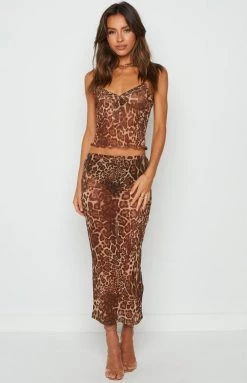 Bottoms Lioness Anything For Love Midi Skirt Leopard 12 Bottoms Lioness Anything For Love Midi Skirt Leopard