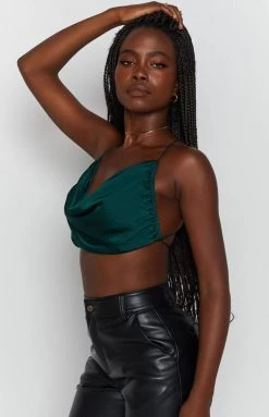 Lioness Born To Be Wild Crop Top Forest Green