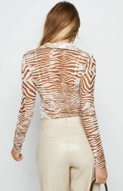 Tops Lioness Collins Mesh Top Brown 15 Tops Lioness Collins Mesh Top Brown