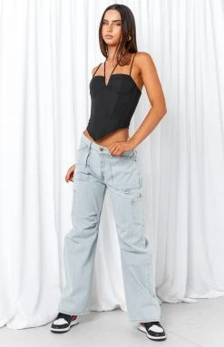 Tops Lioness Del Gato Black Corset Top