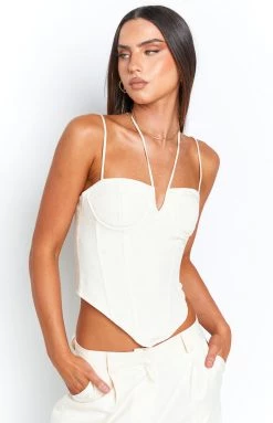 Lioness Del Gato Off White Corset Top