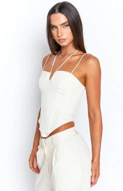 Lioness Del Gato Off White Corset Top
