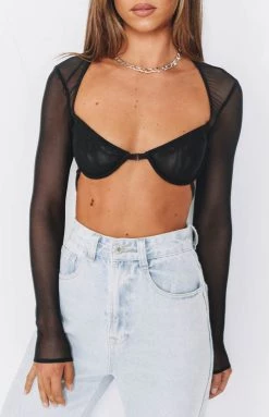 Lioness Gilda Crop Top Black Tops