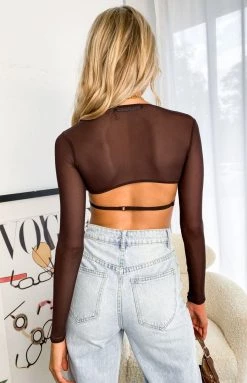 Long Sleeve Dresses Lioness Gilda Crop Top Brown