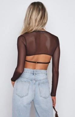 Long Sleeve Dresses Lioness Gilda Crop Top Brown