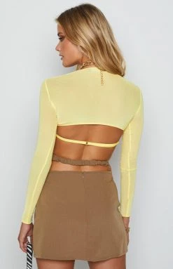 Lioness Gilda Crop Top Yellow Tops
