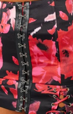 Lioness Infatuation Mini Skirt Red Floral