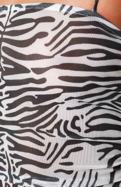 Lioness La Mer Mesh Mini Dress Zebra Dresses
