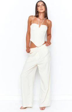 Lioness La Quinta Off White Pant Bottoms