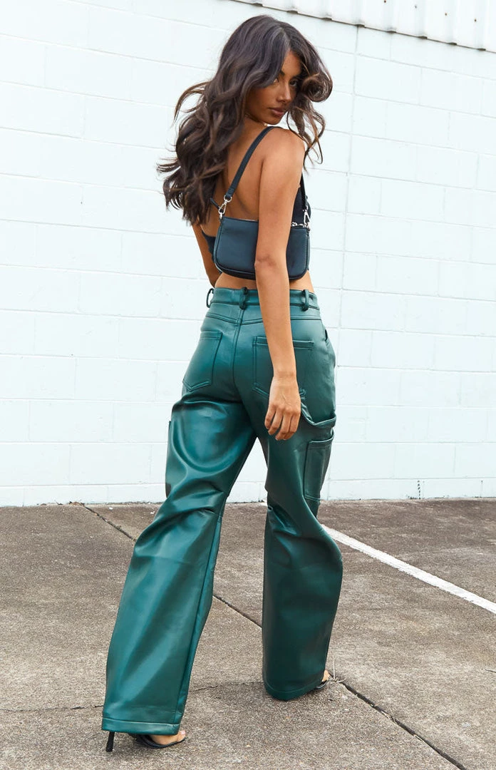 Lioness Miami Vice Moss PU Pants New 8 Lioness Miami Vice Moss PU Pants New