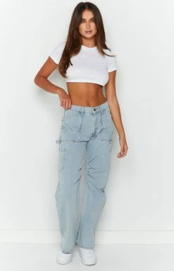 Lioness Miami Vice Denim Blue Pants Bottoms