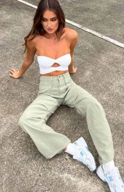 Lioness Miami Vice Light Khaki Pants New