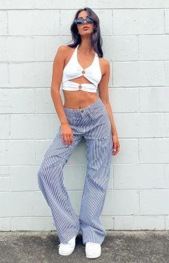 Bottoms Lioness Miami Vice Pant Navy Pinstripe