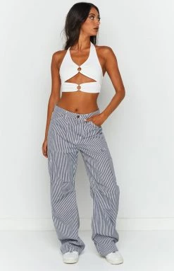 Bottoms Lioness Miami Vice Pant Navy Pinstripe 9 Bottoms Lioness Miami Vice Pant Navy Pinstripe