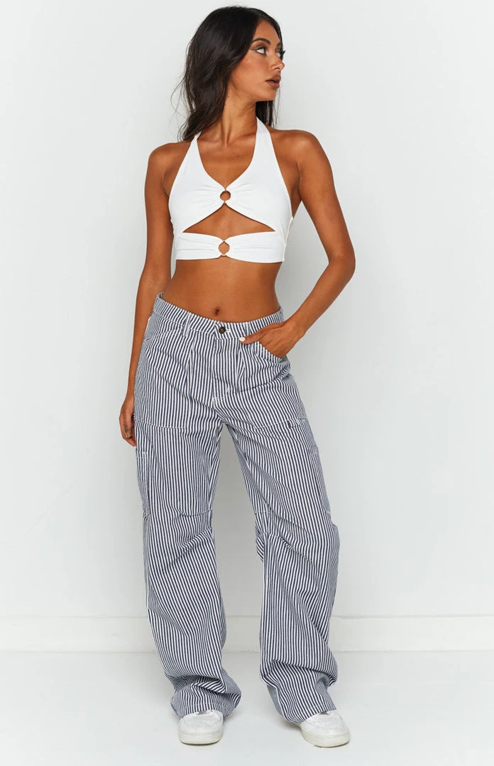 Bottoms Lioness Miami Vice Pant Navy Pinstripe 3 Bottoms Lioness Miami Vice Pant Navy Pinstripe