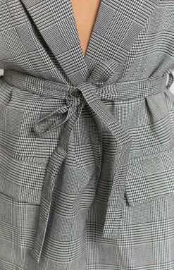 New Lioness Olympia Grey Check Blazer Dress