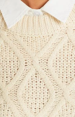 Lioness Sony Cream Knit Crop New