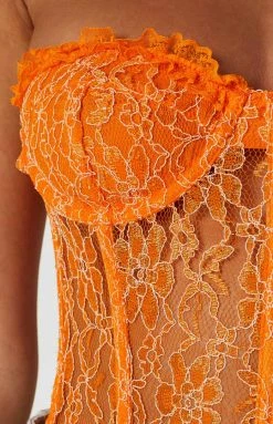 Lioness The Plaza Bustier Orange Tops