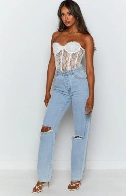 Lioness The Plaza Bustier White Tops