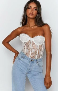 Lioness The Plaza Bustier White Tops