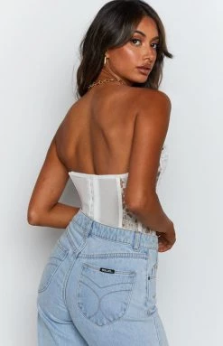 Lioness The Plaza Bustier White Tops