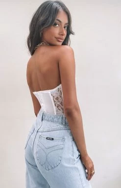 Lioness The Plaza Bustier White Tops