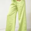 Beginning Boutique Livia Green Satin Pants