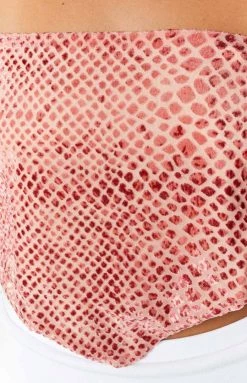 BB Exclusive Lizzie Pink Print Cowl Neck Top Tops