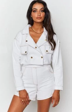 BB Exclusive Lizzo Denim Jumpsuit Cream