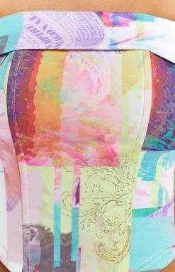 BB Exclusive Tops Lola Multi Print Strapless Corset Top
