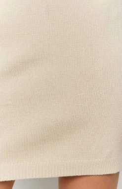 Beginning Boutique Bottoms Lola Knit Skirt Cream