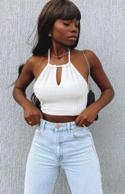 BB Exclusive Long Island Crop Top White
