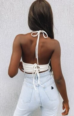 BB Exclusive Long Island Crop Top White