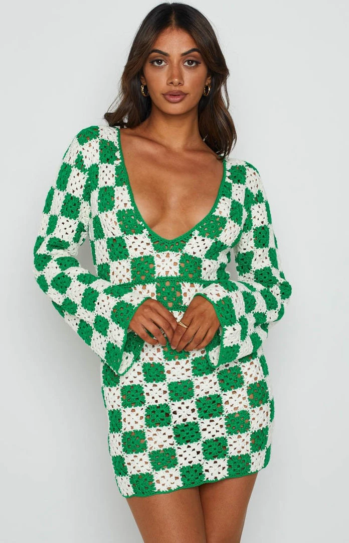 BB Exclusive Faye Green Check Mini Dress Dresses 9 BB Exclusive Faye Green Check Mini Dress Dresses