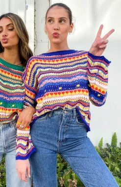 Beginning Boutique Long Weekend Sweater Blue Long Sleeve Tops 13 Beginning Boutique Long Weekend Sweater Blue Long Sleeve Tops