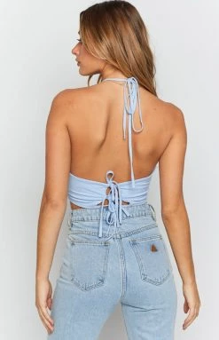 BB Exclusive Tops Long Island Crop Top Blue